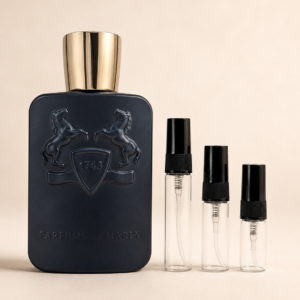 Parfums de Marly Layton -pullo ja 2, 3 ja 5 ml tuoksunäytteet