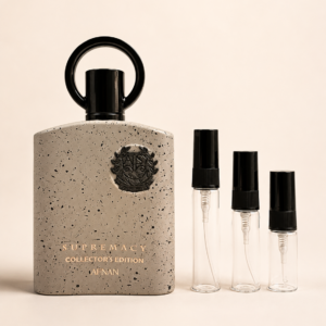 Afnan Supremacy Collector’s Edition -pullo ja 2, 3 ja 5 ml tuoksunäytteet