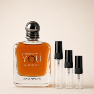 Emporio Armani Stronger With You Intensely -pullo ja 2, 3 ja 5 ml tuoksunäytteet