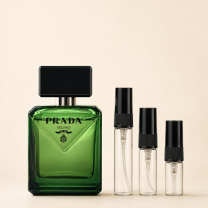 Prada Paradigme -pullo ja 2, 3 ja 5 ml tuoksunäytteet