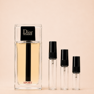 Dior Homme Sport 2021 -pullo ja 2, 3 ja 5 ml tuoksunäytteet