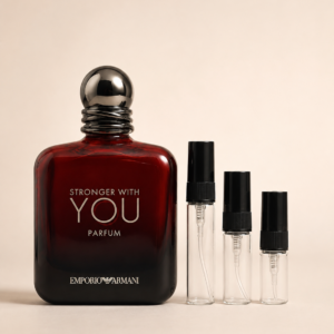 Emporio Armani Stronger With You Parfum -pullo ja 2, 3 ja 5 ml tuoksunäytteet