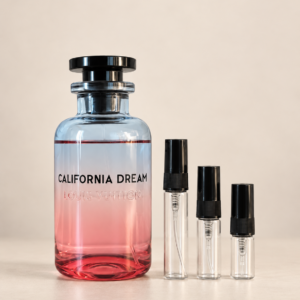 Louis Vuitton California Dream -pullo ja 2, 3 ja 5 ml tuoksunäytteet